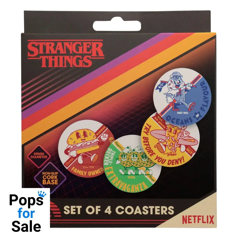 Stranger Things Coaster 4-Pack Glasses & Coasters
