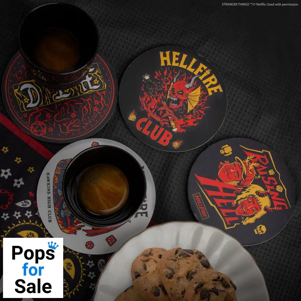 Stranger Things Coaster 4-Pack Hellfire Club
