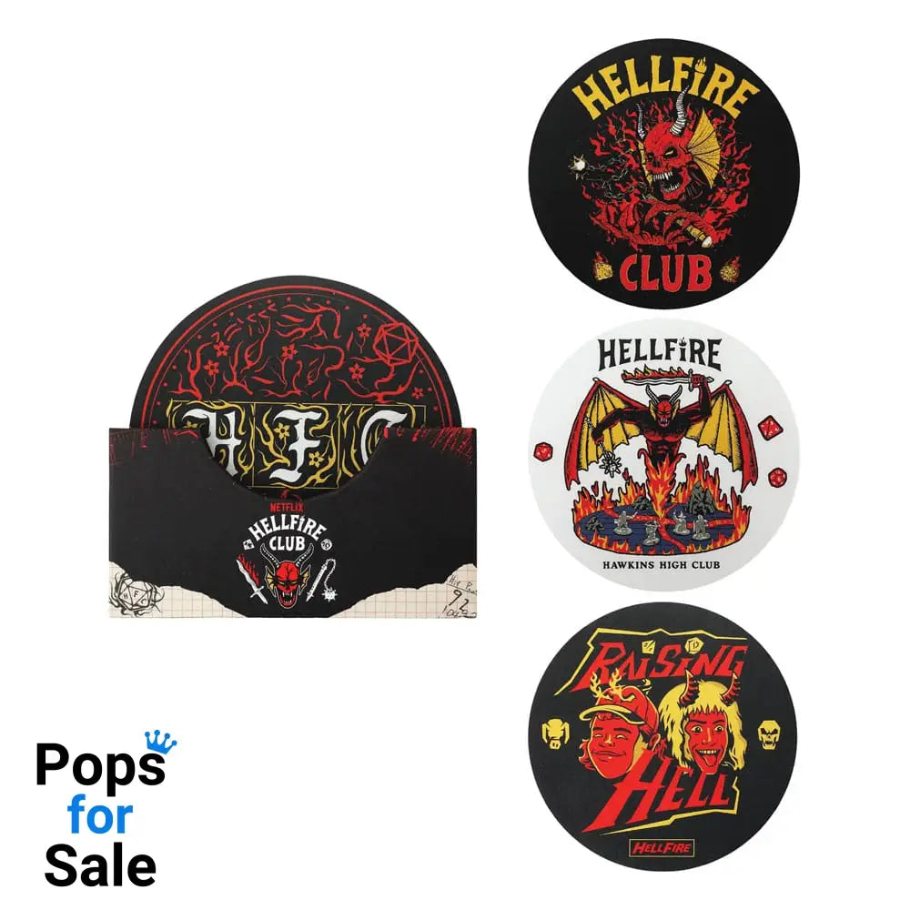 Stranger Things Coaster 4-Pack Hellfire Club