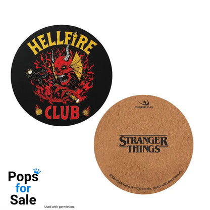 Stranger Things Coaster 4-Pack Hellfire Club Glasses & Coasters