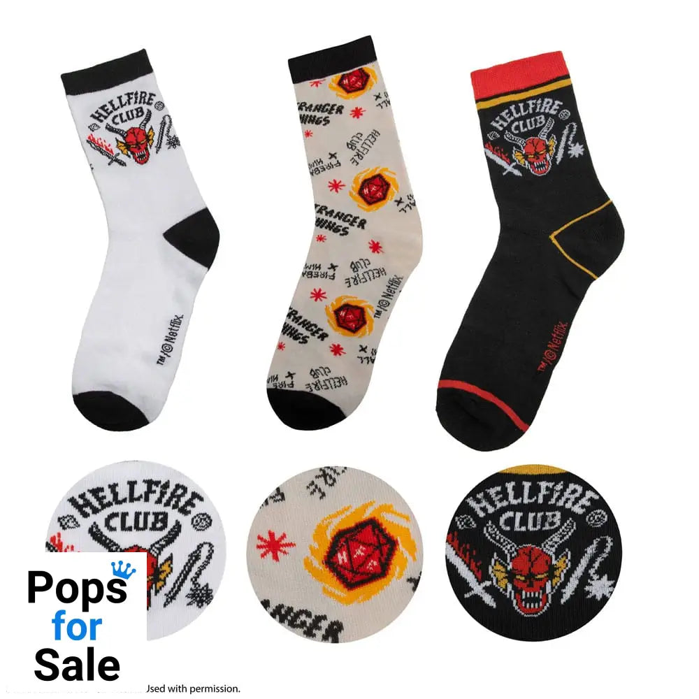 Stranger Things: Hellfire Club Set of 3 Socks