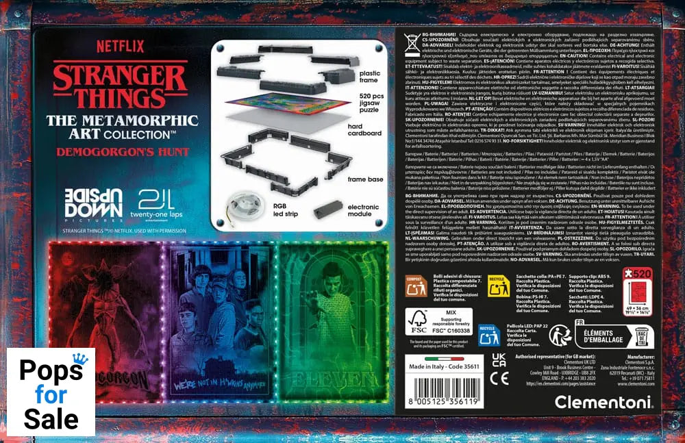 Stranger Things Metamorphic Art Collection Jigsaw Puzzle with Light-Up Effect Demogorgon (520 pieces)