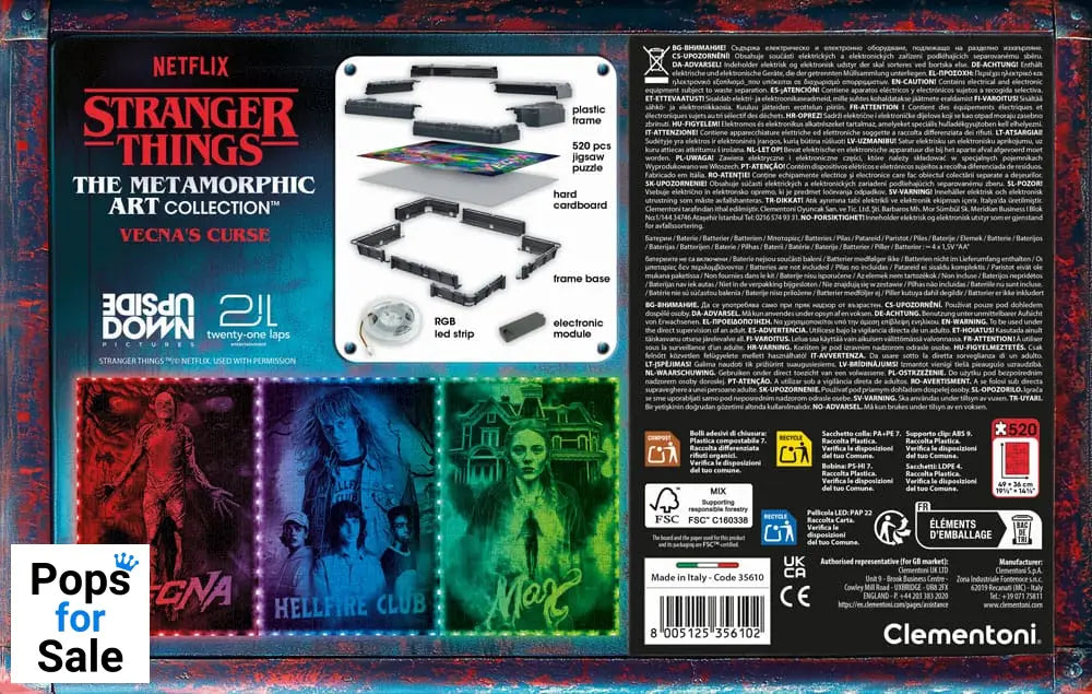 Stranger Things Metamorphic Art Collection Jigsaw Puzzle with Light-Up Effect Vecna (520 pieces)