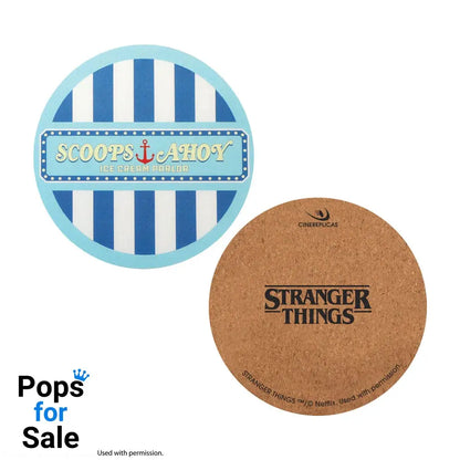 Stranger Things Scoops Ahoy Coaster 4-Pack Glasses & Coasters