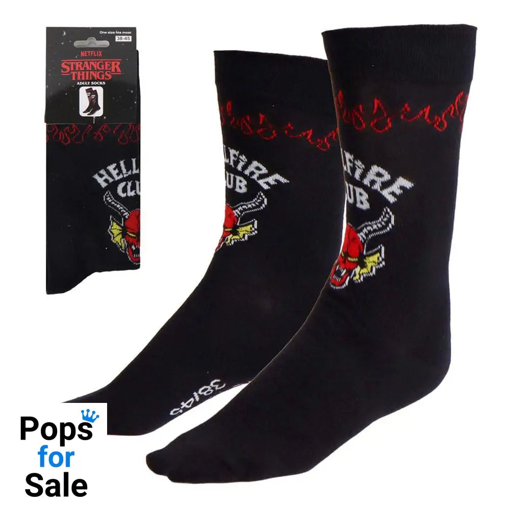 Stranger Things Socks Hellfire Club Black 38-45
