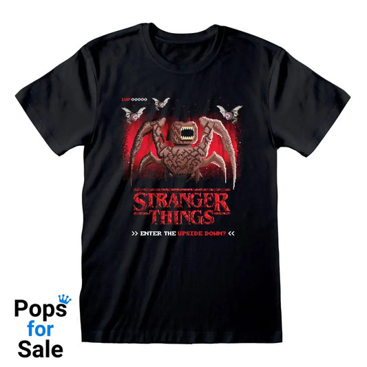 Stranger Things T-Shirt 8 Bit Upside Down Size L