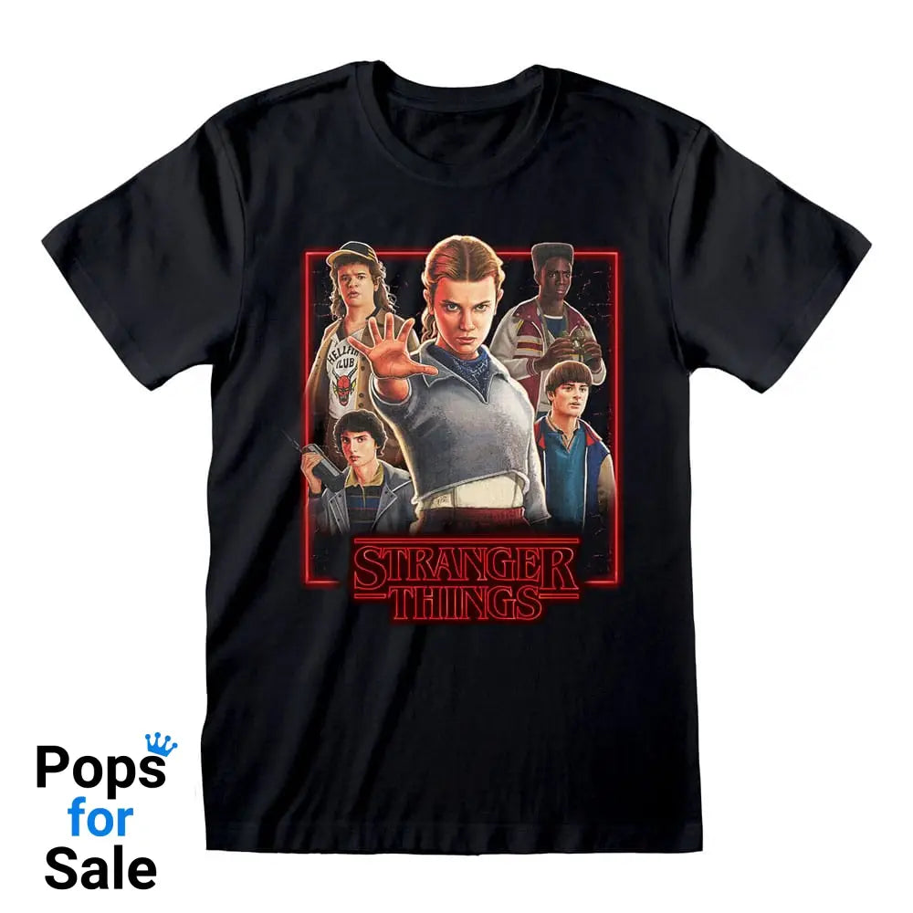 Stranger Things T-Shirt Characters in Glowing Box Size XL