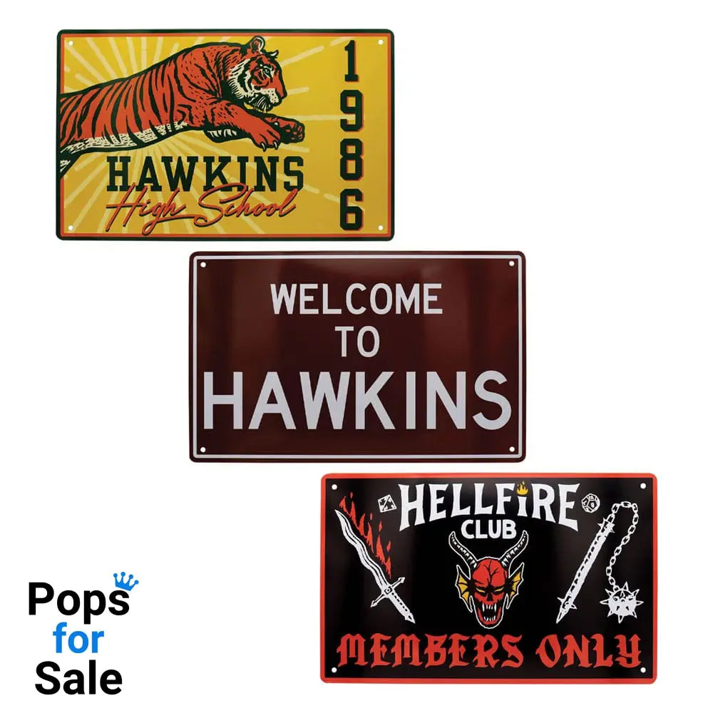 Stranger Things Tin Signs 3 Pack