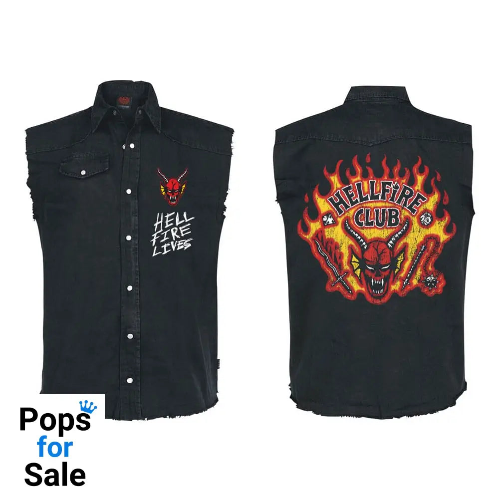 Stranger Things Work Shirt Hellfire Distressed Size XL