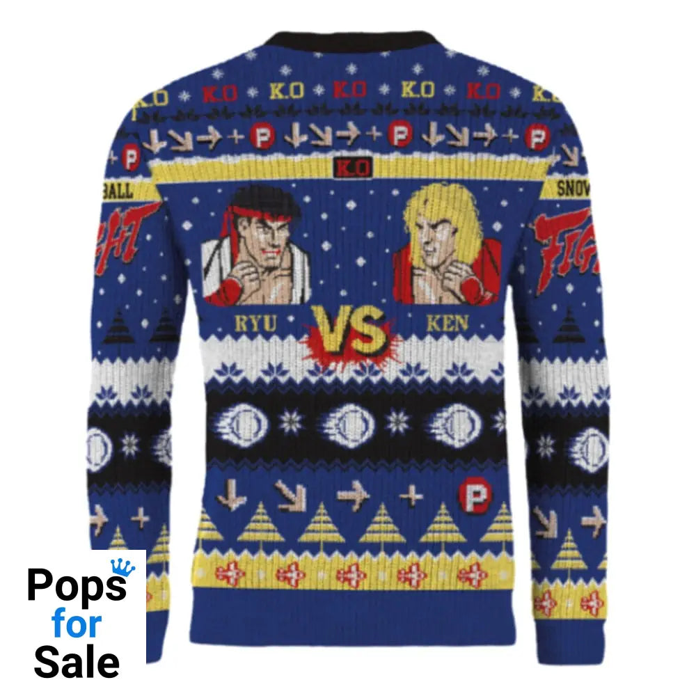 Street Fighter Christmas Sweater Ryu & Ken Size S