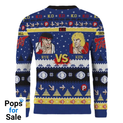 Street Fighter Christmas Sweater Ryu & Ken Size S