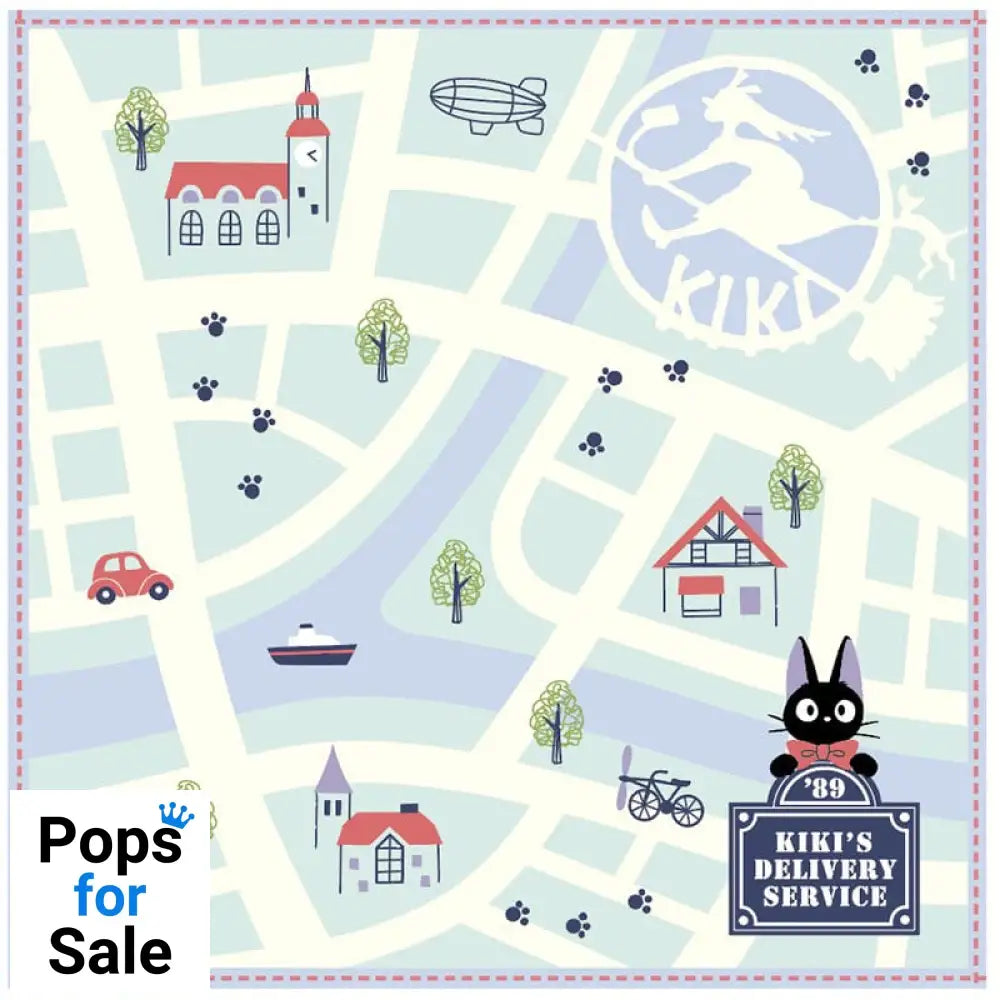 Studio Ghibli Mini Towel Kiki's Delivery Service City Map 25 x 25 cm