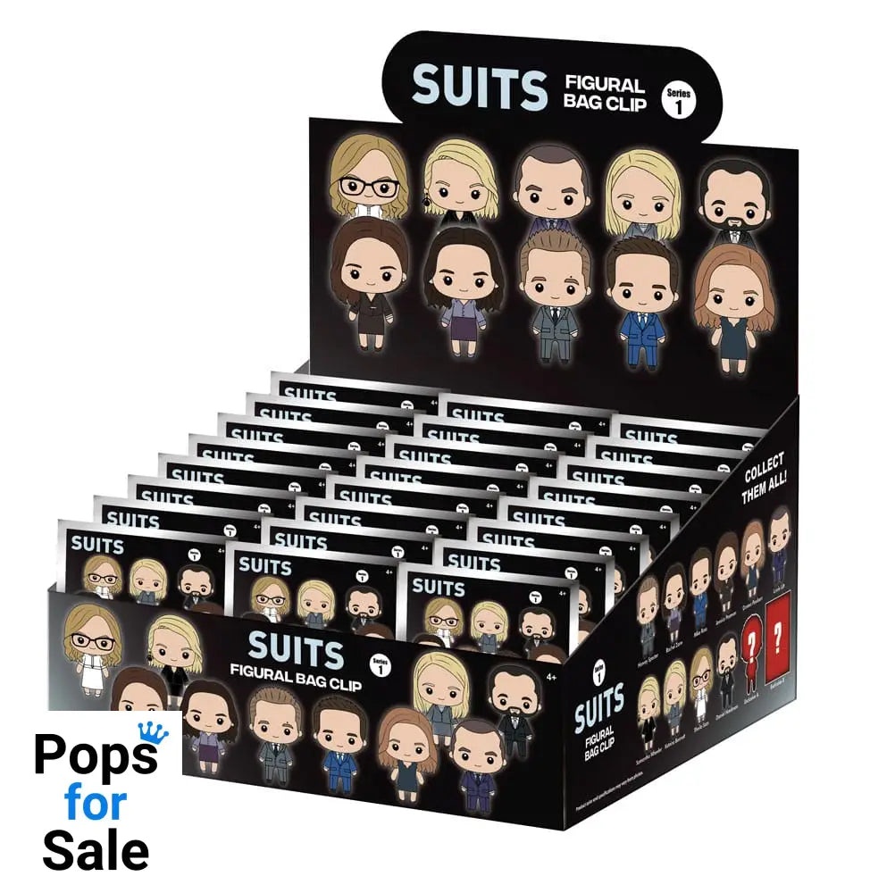 Suits 3D PVC Bag Clips Series 1 Display (24)