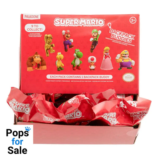 Super Mario Backpack Buddies Mystery Bags Display (24) Keyrings