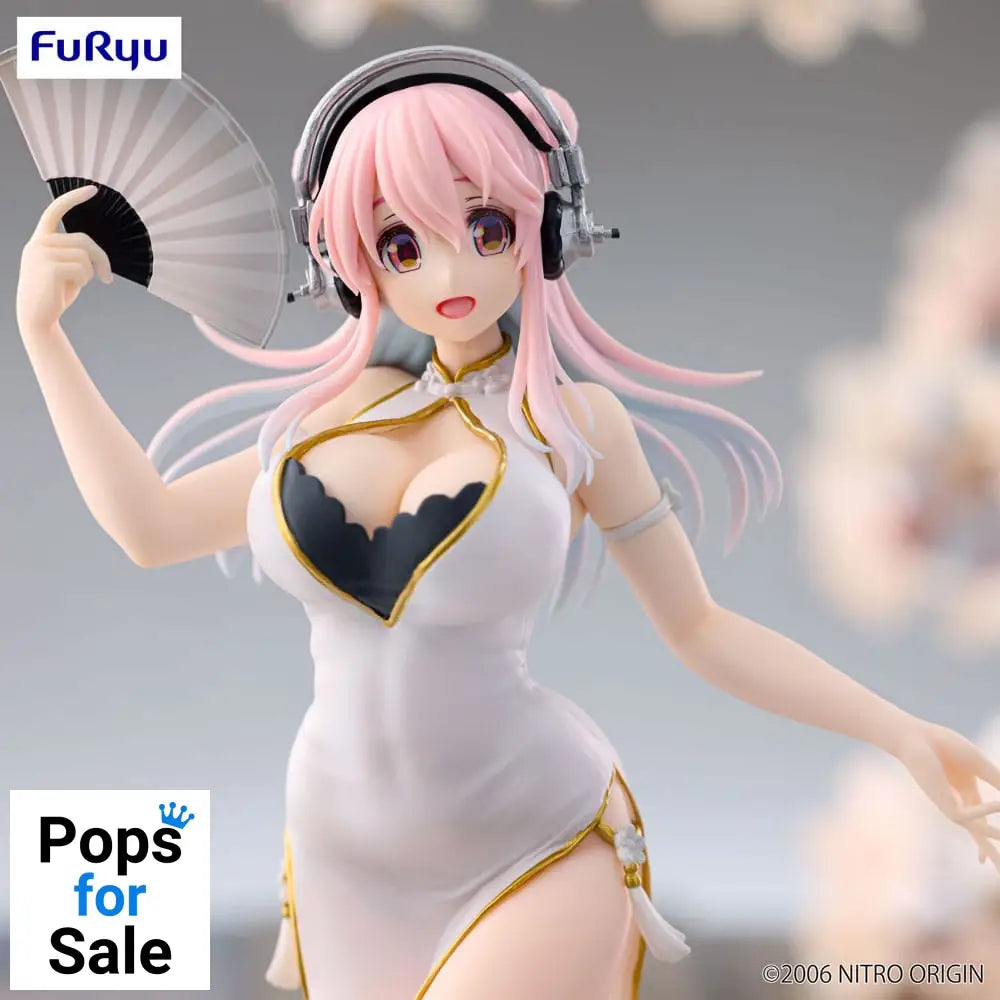 Super Sonico Trio-Try-iT PVC Statue White China Dress Ver. 21 cm