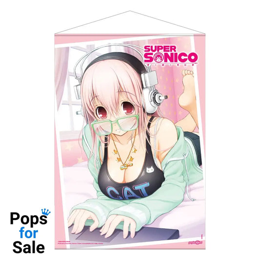 Super Sonico Wallscroll Super Sonico on her Laptop 50 x 70 cm