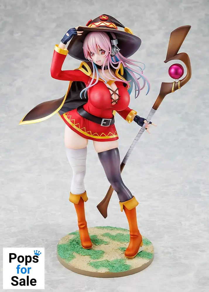 Super Sonico x Konosuba PVC Statue 1/7 Super Sonico Megumin collaboration Ver. 25 cm