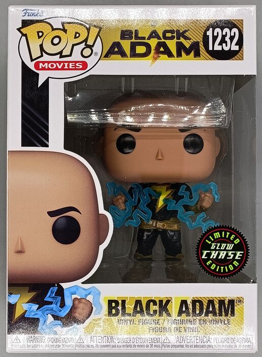 #1232 Black Adam (w/ Lightning) Glow Chase - Black Adam - Brand New Funko POP in Protector