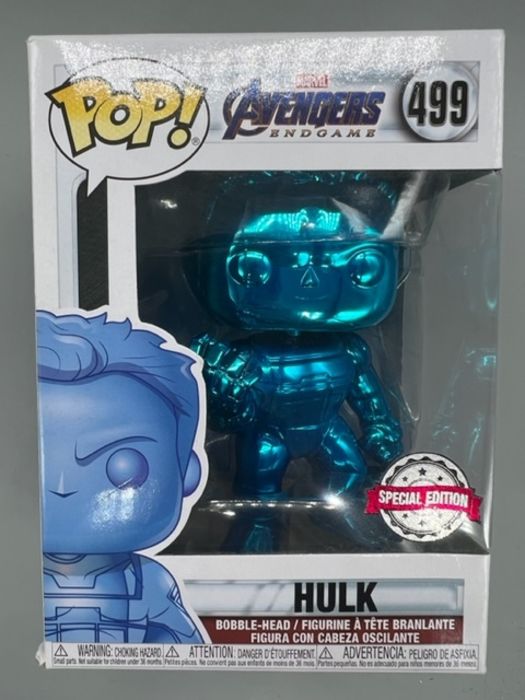 499 Hulk (w/ Gauntlet- Blue) Chrome - Marvel Avenger Funko POP - Box Damaged