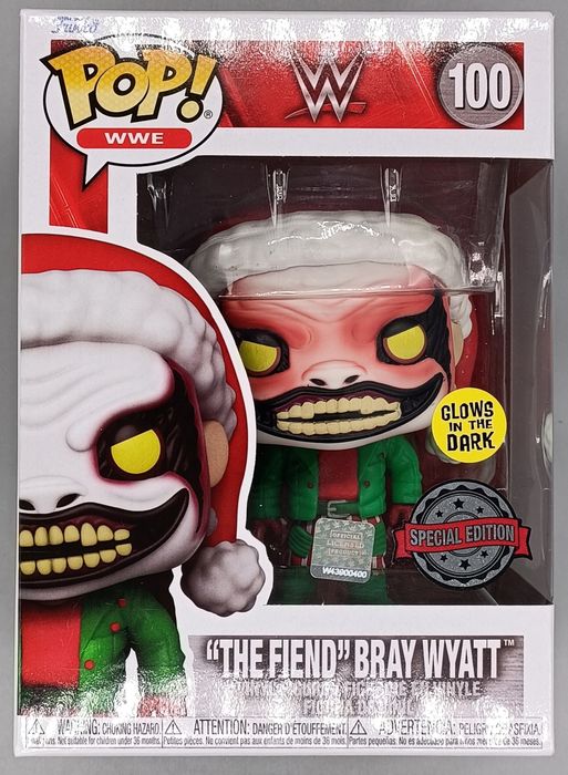 #100 The Fiend Bray Wyatt (Holiday) - Glow - WWE Funko POP