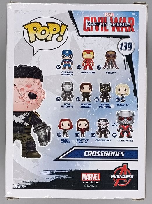 #139 Crossbones (Unmasked) Marvel Captain America Box Damaged Funko POP