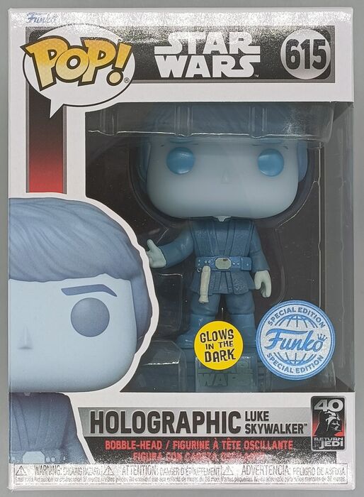 #615 Holographic Luke Skywalker Glow - Star Wars Funko POP
