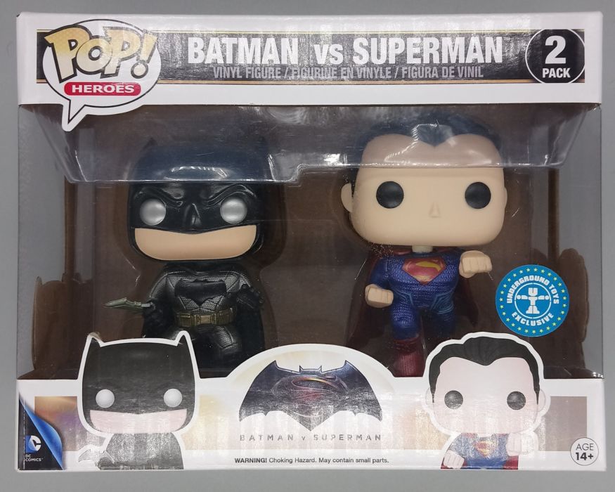 [2 Pack] Batman vs Superman - Metallic DC - Box Damaged Funko POP