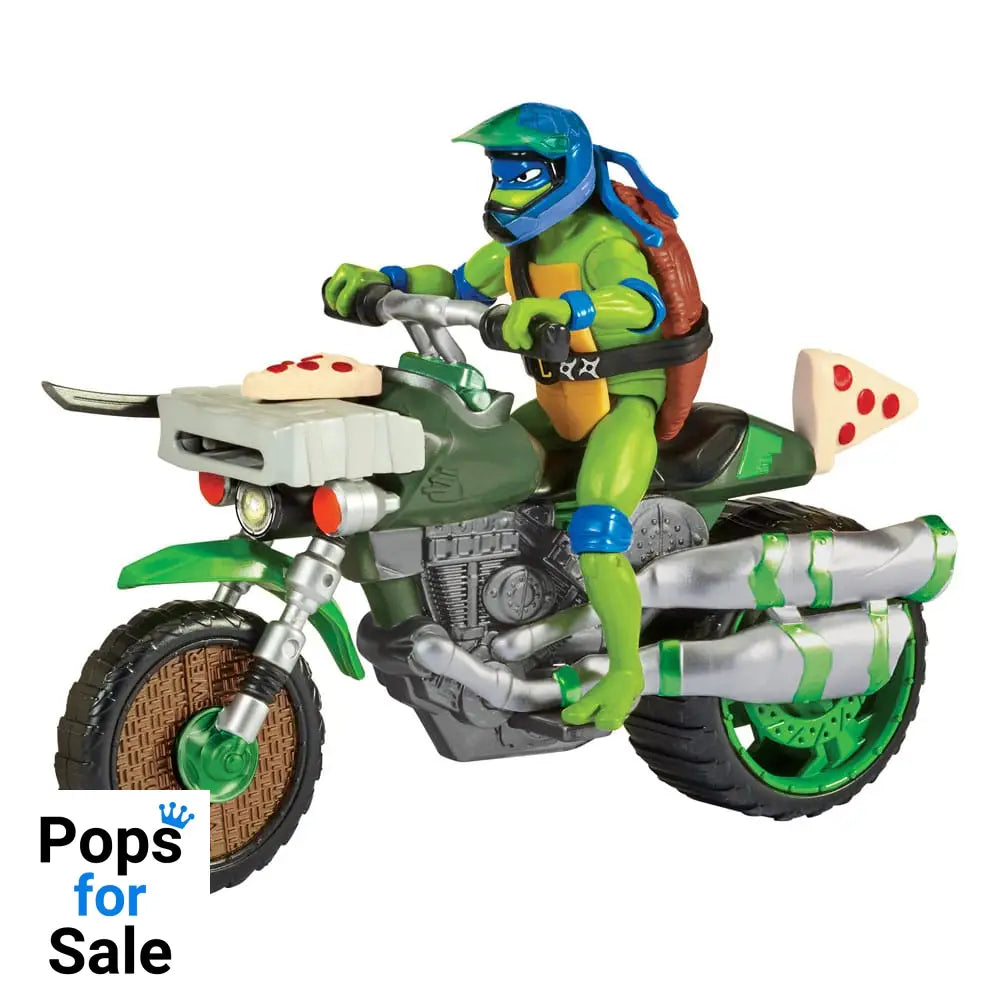 Teenage Mutant Ninja Turtles: Mutant Mayhem Drive N Kick Action Figure Leonardo & Motorcycle 11 cm