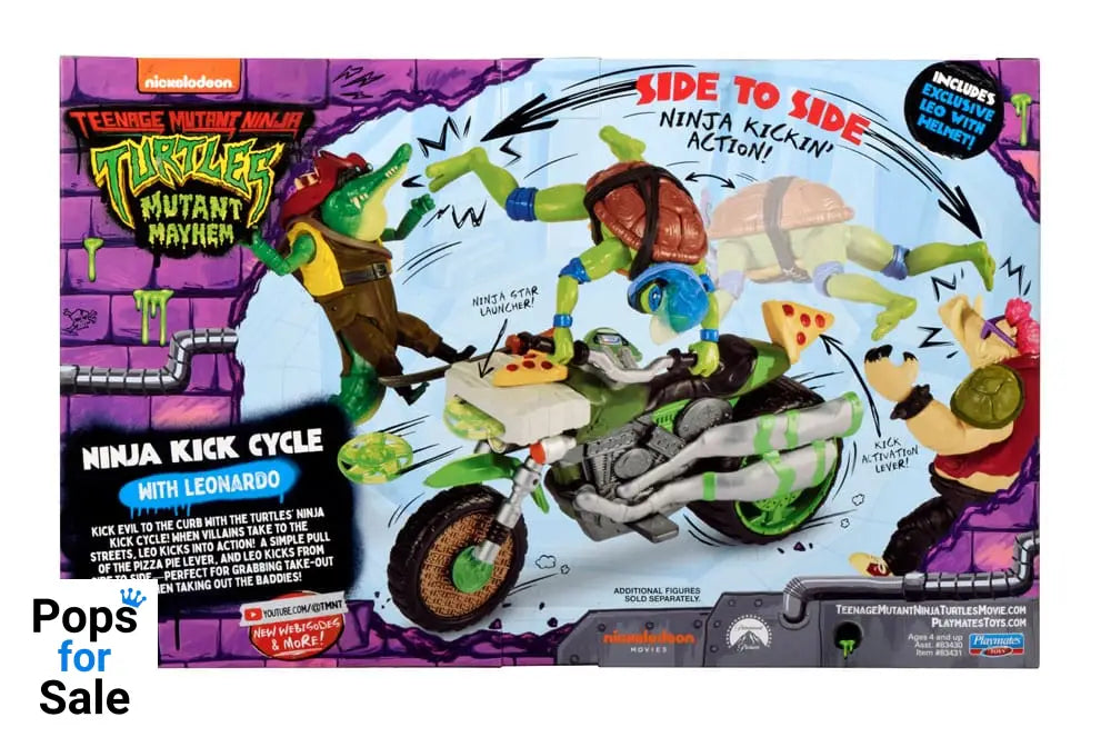 Teenage Mutant Ninja Turtles: Mutant Mayhem Drive N Kick Action Figure Leonardo & Motorcycle 11 cm