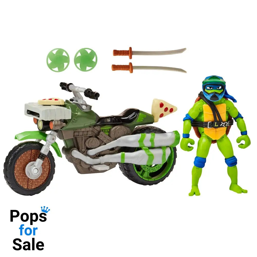 Teenage Mutant Ninja Turtles: Mutant Mayhem Drive N Kick Action Figure Leonardo & Motorcycle 11 cm Action figures