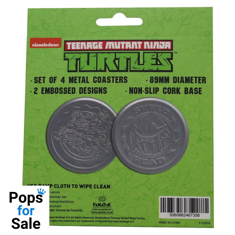 Teenage Mutant Ninja Turtles Set of 4 Embossed Metal Coasters Coasters