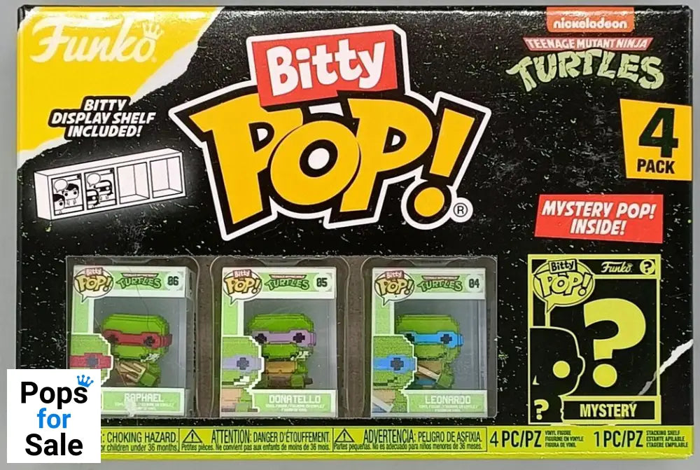 Teenage Mutant Ninja Turtles TMNT 8-Bit Funko Bitty POP! 4-Pack - New Funko Bitty POP