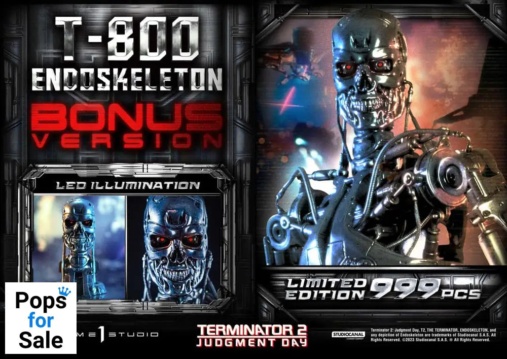 Terminator 2 Museum Masterline Series Statue 1/3 Judgment Day T800 Endoskeleton Deluxe Bonus Version 74 cm