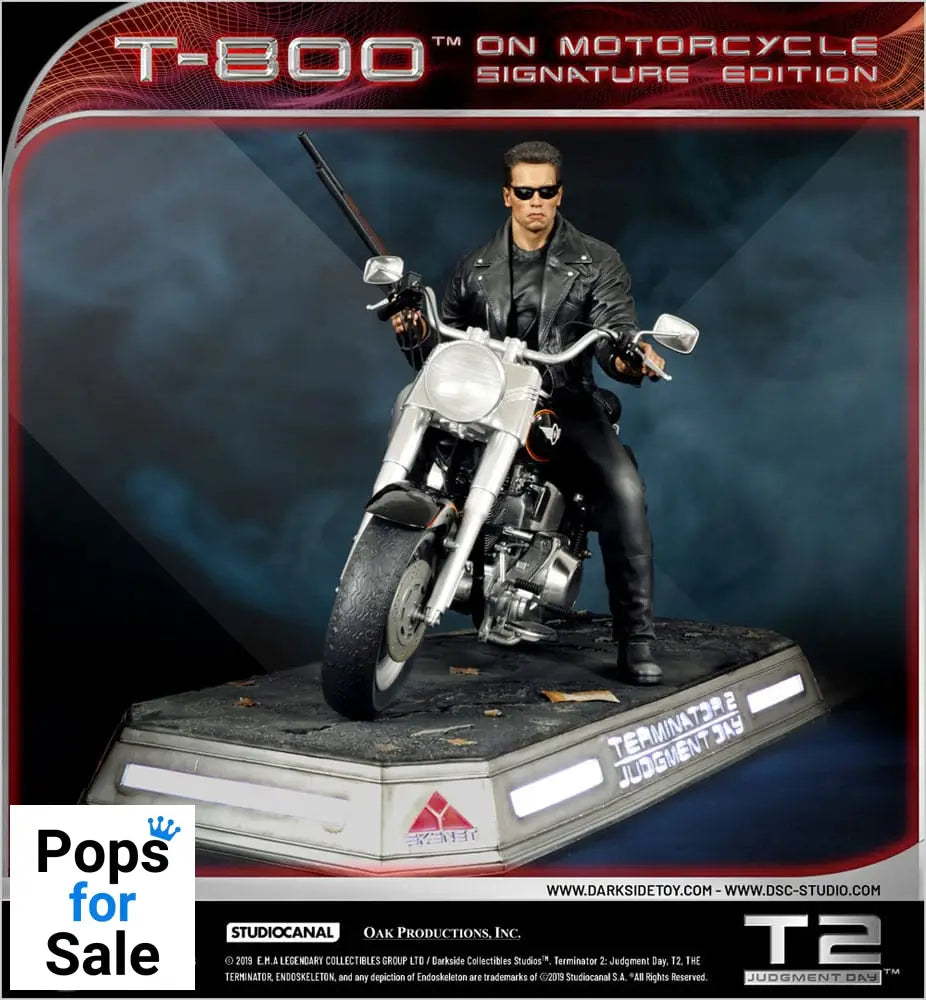 Terminator 2 Statue T-800 On Motorcycle Limited Signature Edition 70 cm Statues