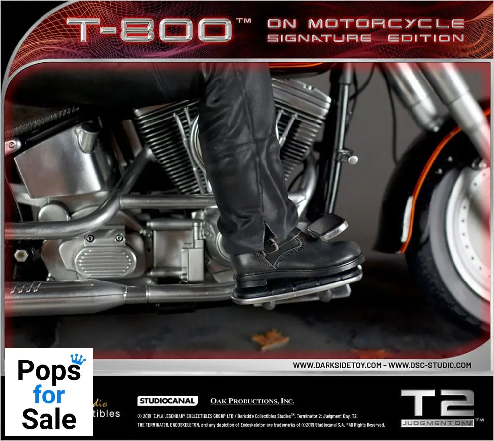 Terminator 2 Statue T-800 On Motorcycle Limited Signature Edition 70 cm