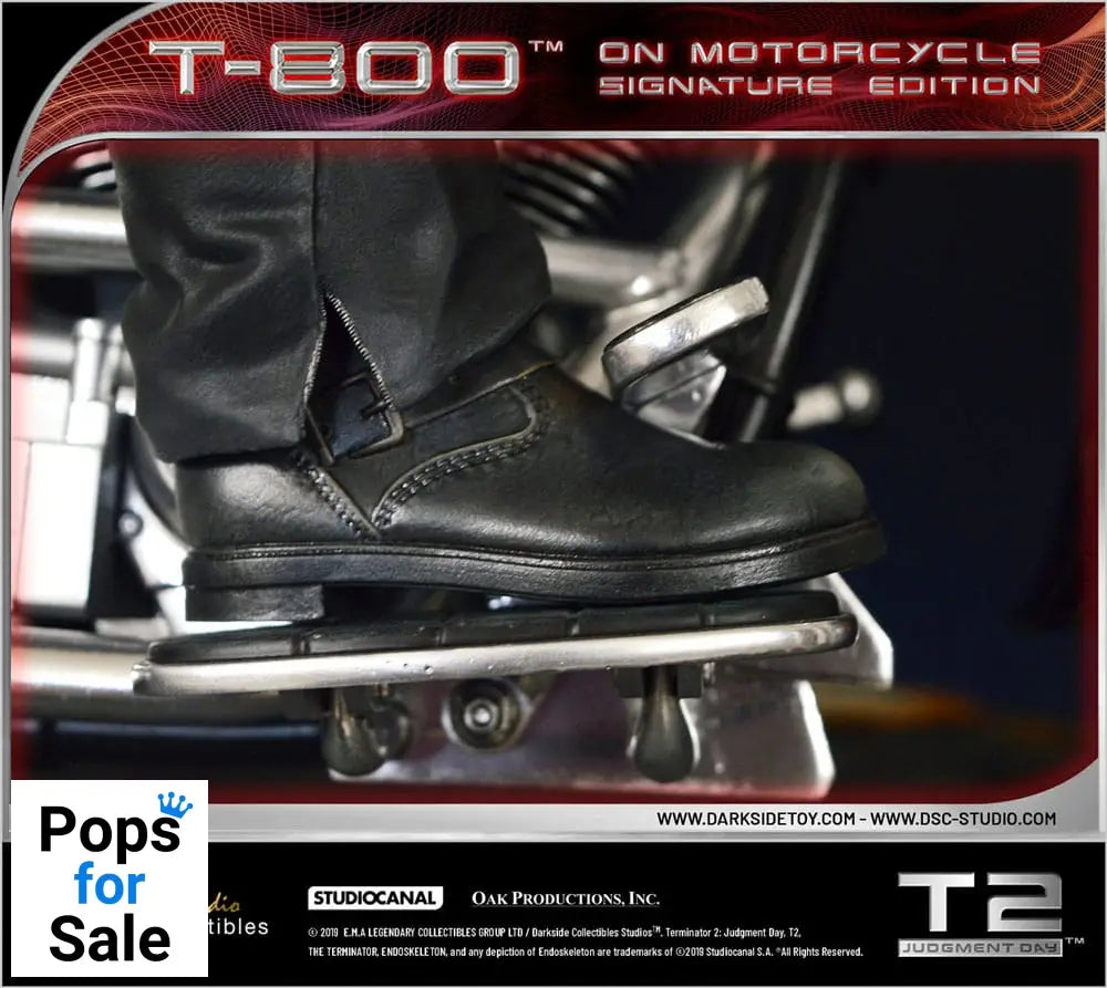 Terminator 2 Statue T-800 On Motorcycle Limited Signature Edition 70 cm