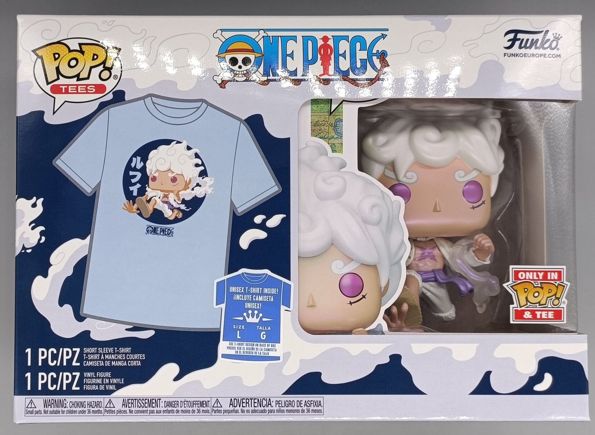 One Piece POP! & Tee Box Luffy Fifth Gear Size L Funko POP