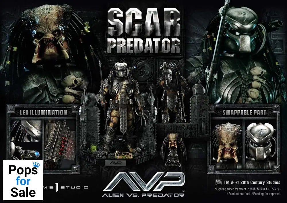 The Alien vs. Predator Museum Masterline Series Statue 1/3 Scar Predator 93 cm
