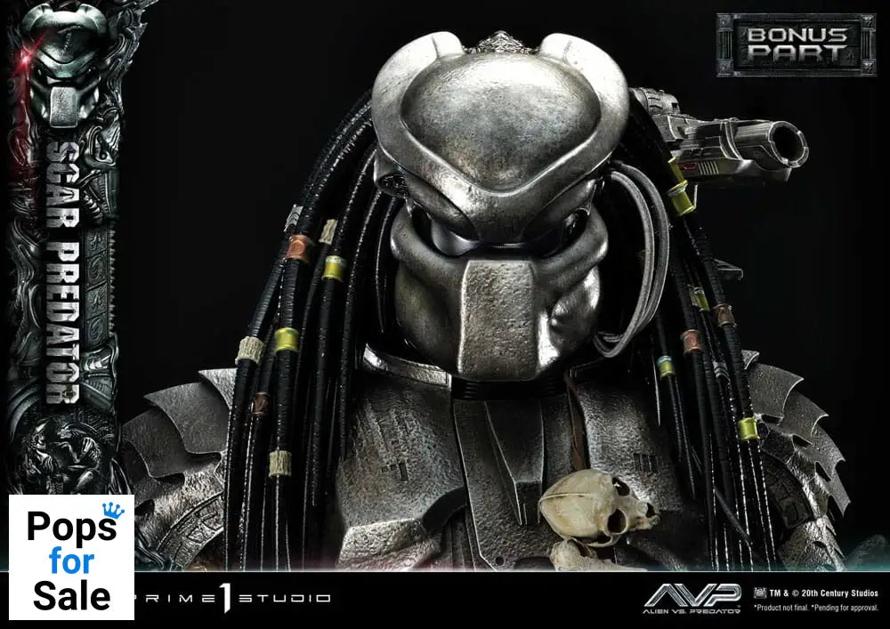 The Alien vs. Predator Museum Masterline Series Statue 1/3 Scar Predator Deluxe Bonus Version 93 cm