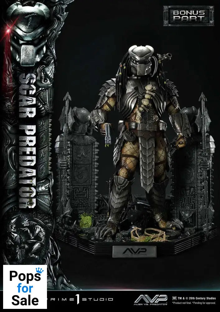 The Alien vs. Predator Museum Masterline Series Statue 1/3 Scar Predator Deluxe Bonus Version 93 cm