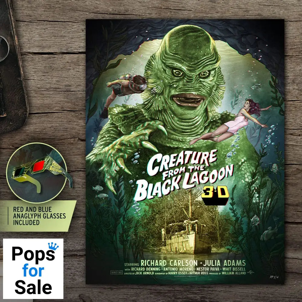The Creature from the Black Lagoon Art Print Creature from the Black Lagoon (3D Variant) by Ruiz Burgos 61 x 46 cm - unframed