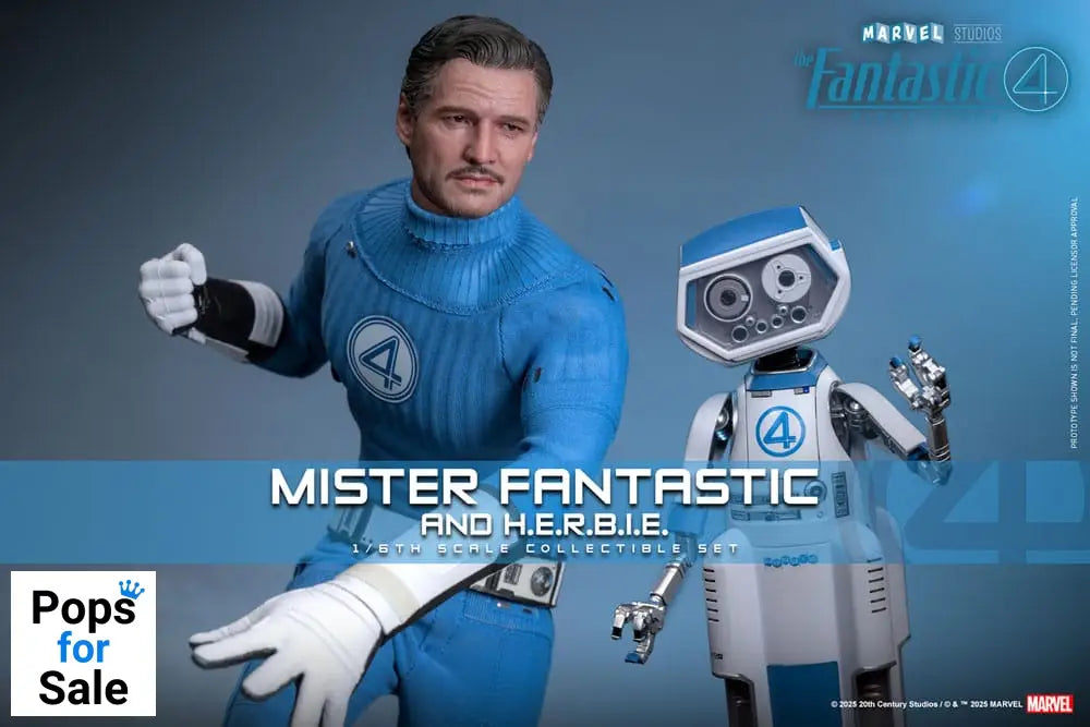 The Fantastic Four: First Steps Movie Masterpiece Action Figure 2-Pack 1/6 Mister Fantastic & H.E.R.B.I.E. 30 cm