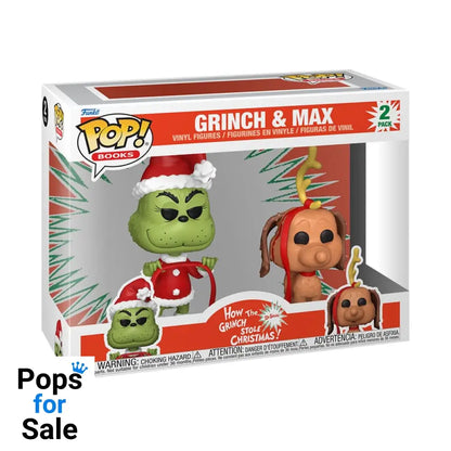 The Grinch(Anniversary) POP! Books Vinyl Figures 2-Pack Grinch w/ Max 9 cm