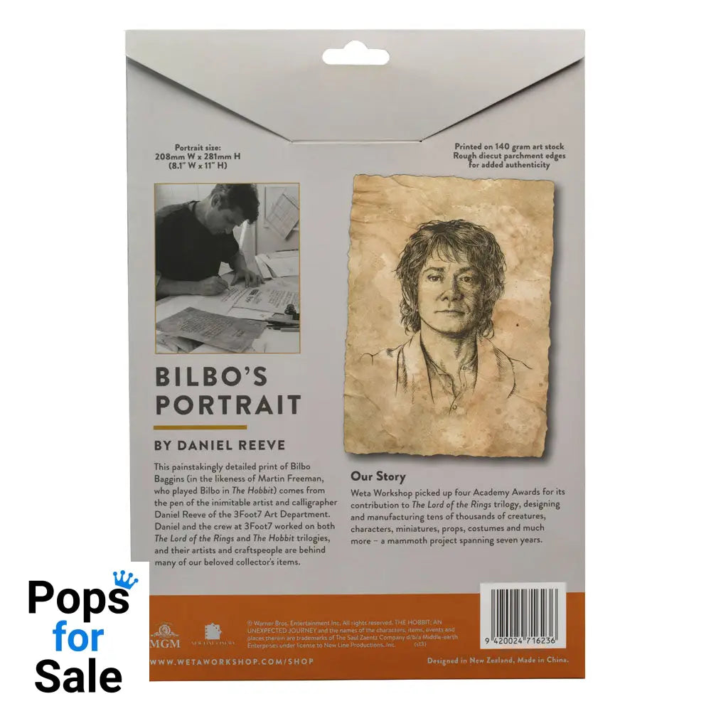 The Hobbit Art Print Portrait of Bilbo Baggins 21 x 28 cm