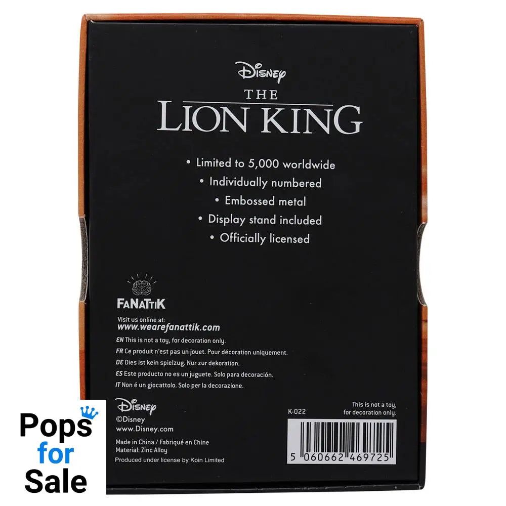 The Lion King Ingot Limited Edition Coins