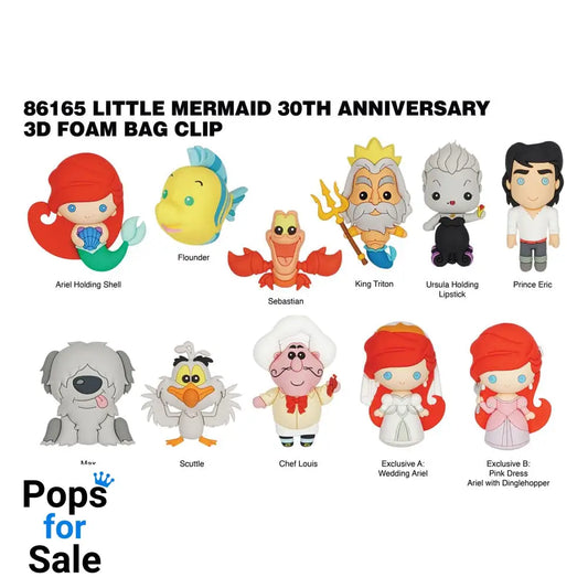 The Little Mermaid 3D PVC Bag Clips Series 1 Display (24) Keyrings