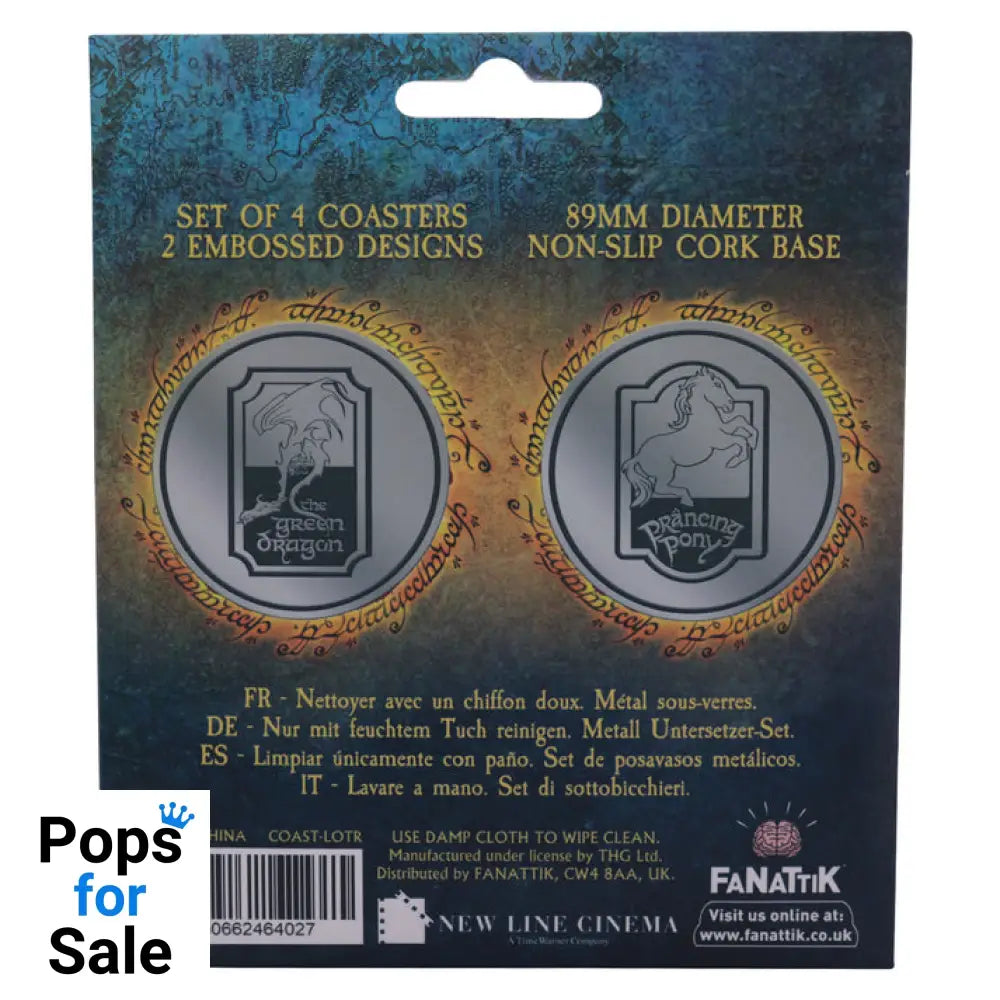 The Lord of the Rings Set of 4 Embossed Metal Coasters Coasters