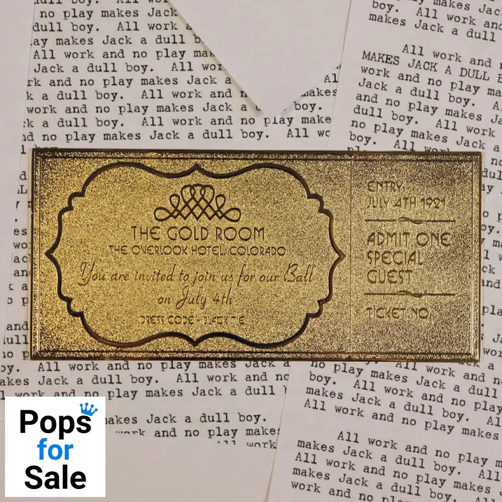 The Shining Limited Edition 24k Gold Plated The Overlook Hotel Ball Ticket Ticket