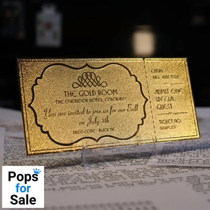 The Shining Limited Edition 24k Gold Plated The Overlook Hotel Ball Ticket Ticket