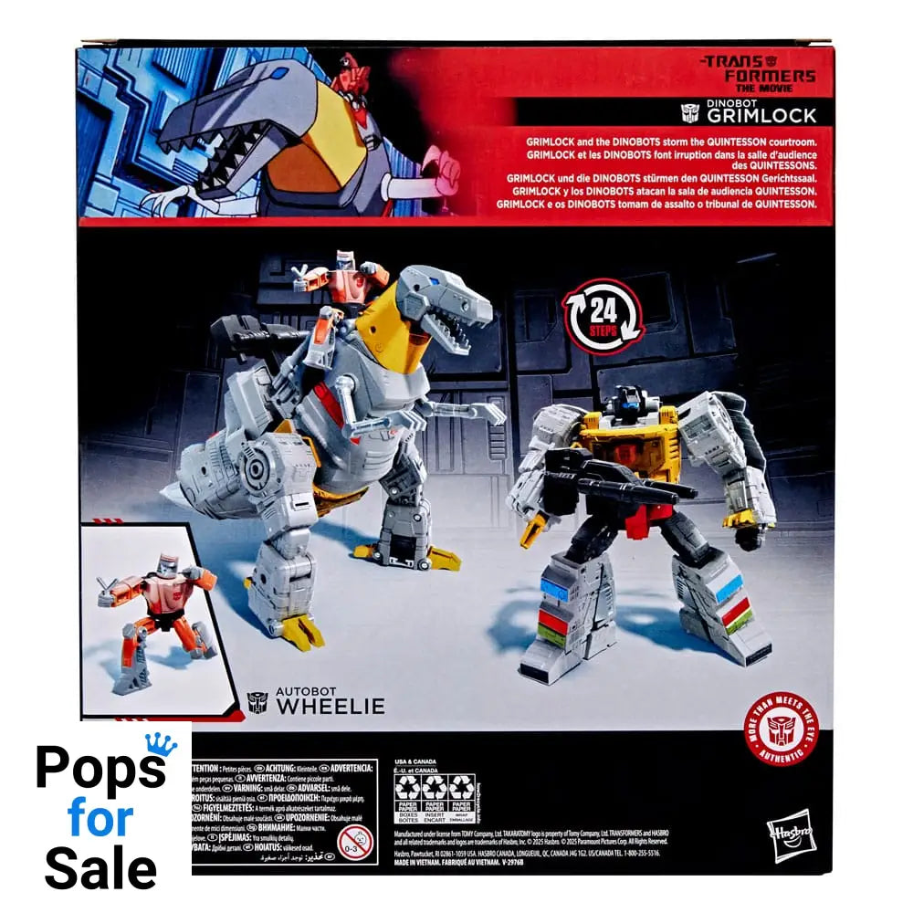 The Transformers: The Movie Studio Series Leader Class Action Figure Dinobot Grimlock & Autobot Wheelie 22 cm